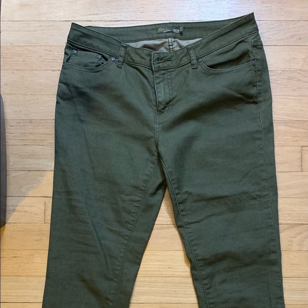 Patna stretch skinny jeans, green, size 10 tall